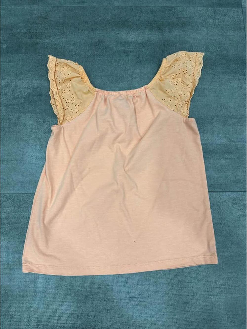 Cat & Jack Peach Eyelet Flutter Sleeve Top Size M(8)